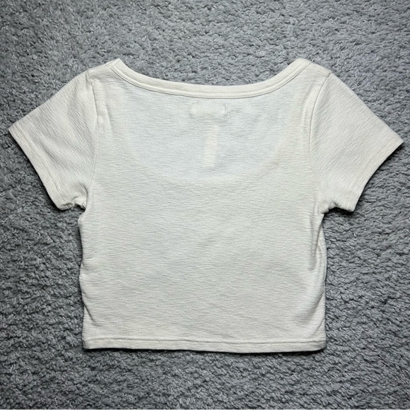 Madewell Top Womens Small Cropped Tee Square Neck Classic Minimalist Party NEW - Picture 3 of 4